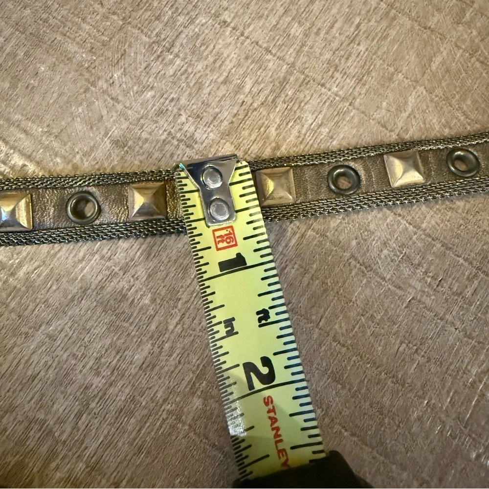Y2k gold brass Studded Belt mesh western accents estimated small medium boho